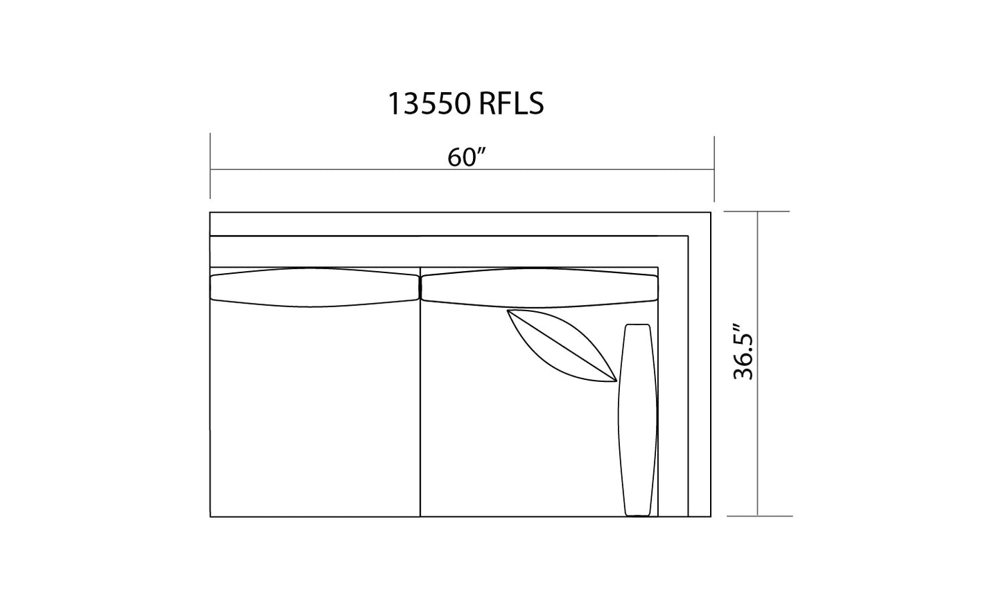 13550 - Robin Rainfall (Sectional) Right Facing ARM LOVESEAT