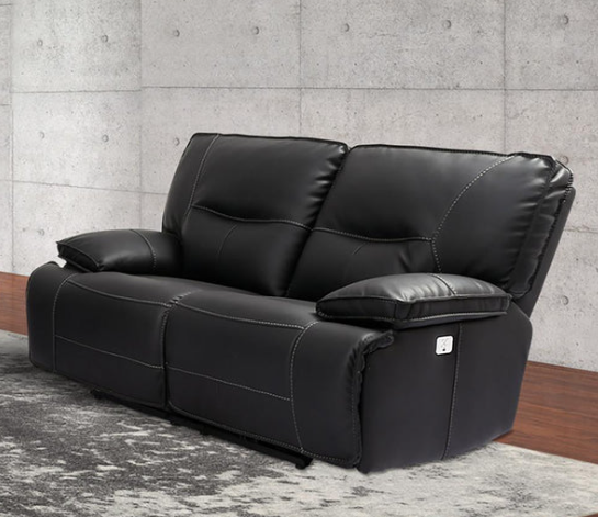 Spartacus Black Power Reclining Loveseat