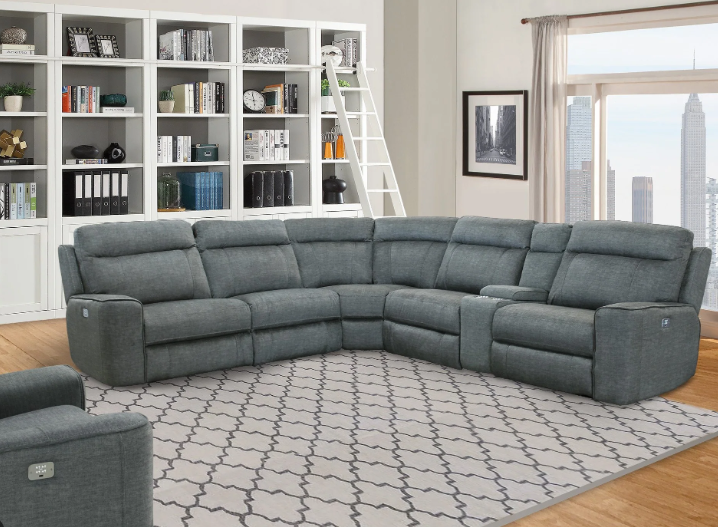 Parthenon Titanium Sectional Manual Sectional Armless Recliner