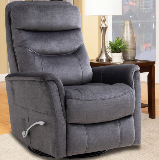 Gemini Charcoal Swivel Glider Recliner