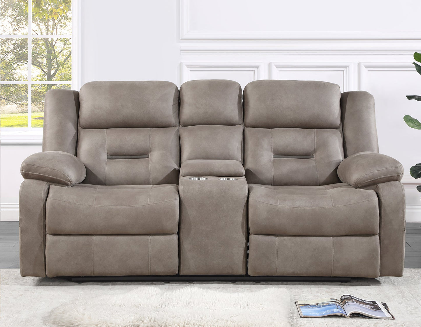 Abilene Console Loveseat Tan Manual