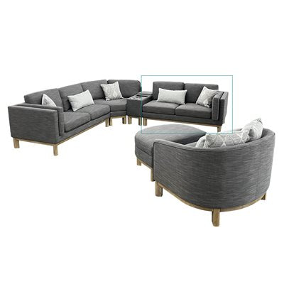 MAEVE GRAY RSF LOVESEAT W / 1 KIDNEY AND 1 SQUARE PILLOW