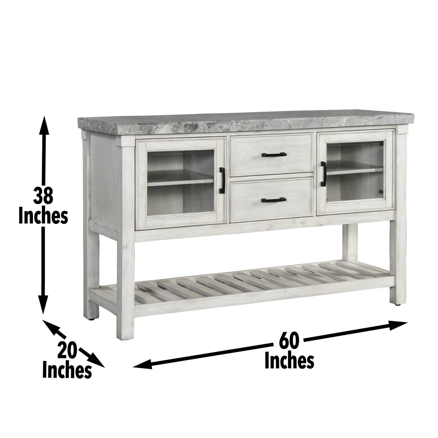 Canova Gray Marble Top Server