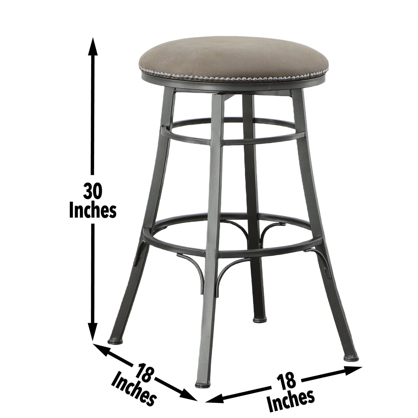 Bali Backless Swivel Bar Chair Grey