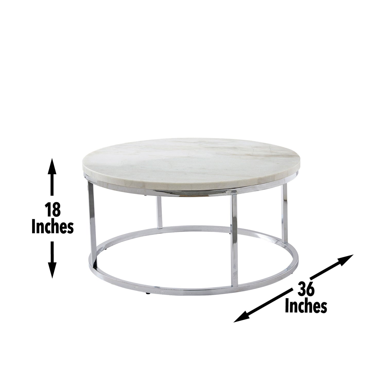 Echo White Marble Top Round