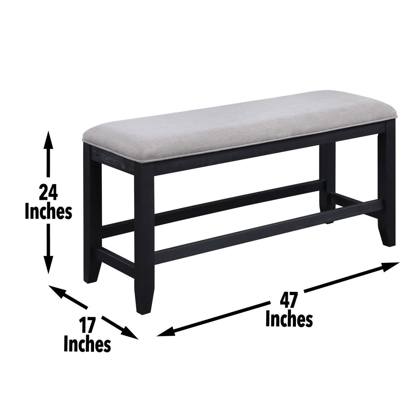 Yves Grey Counter Height Bench
