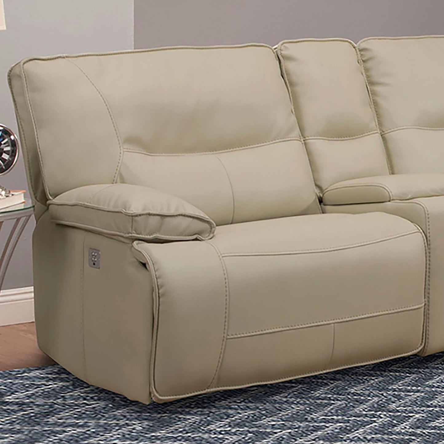 Spartacus Oyster Sectional Power Sectional Left Arm Facing Recliner