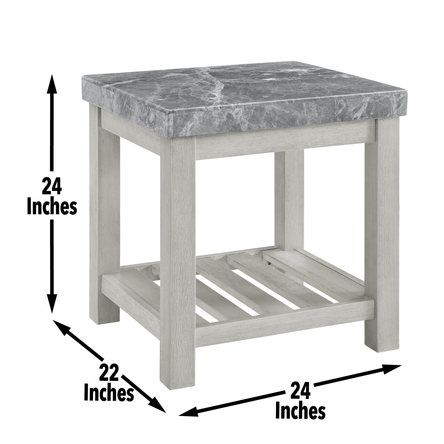 Canova Gray Marble Top End Table