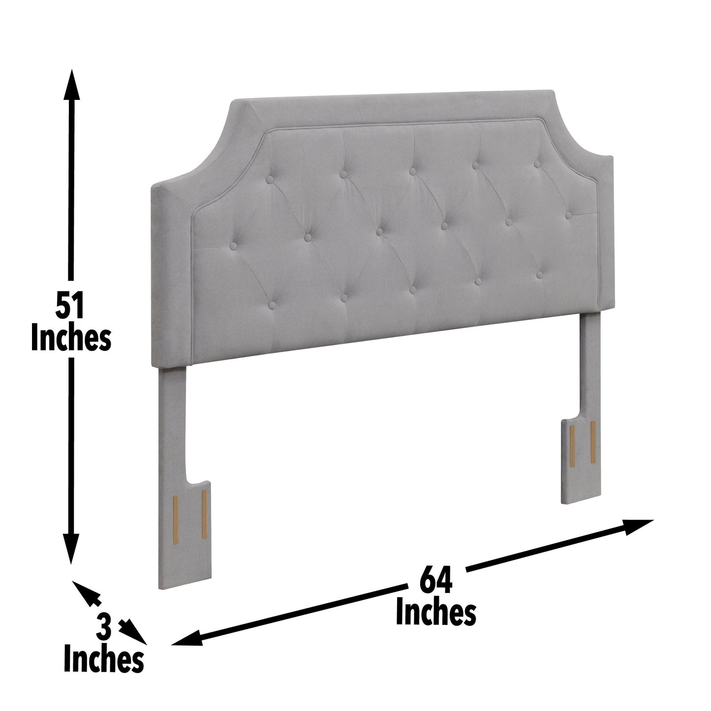 Alta Queen Headboard Bed Grey Fabric
