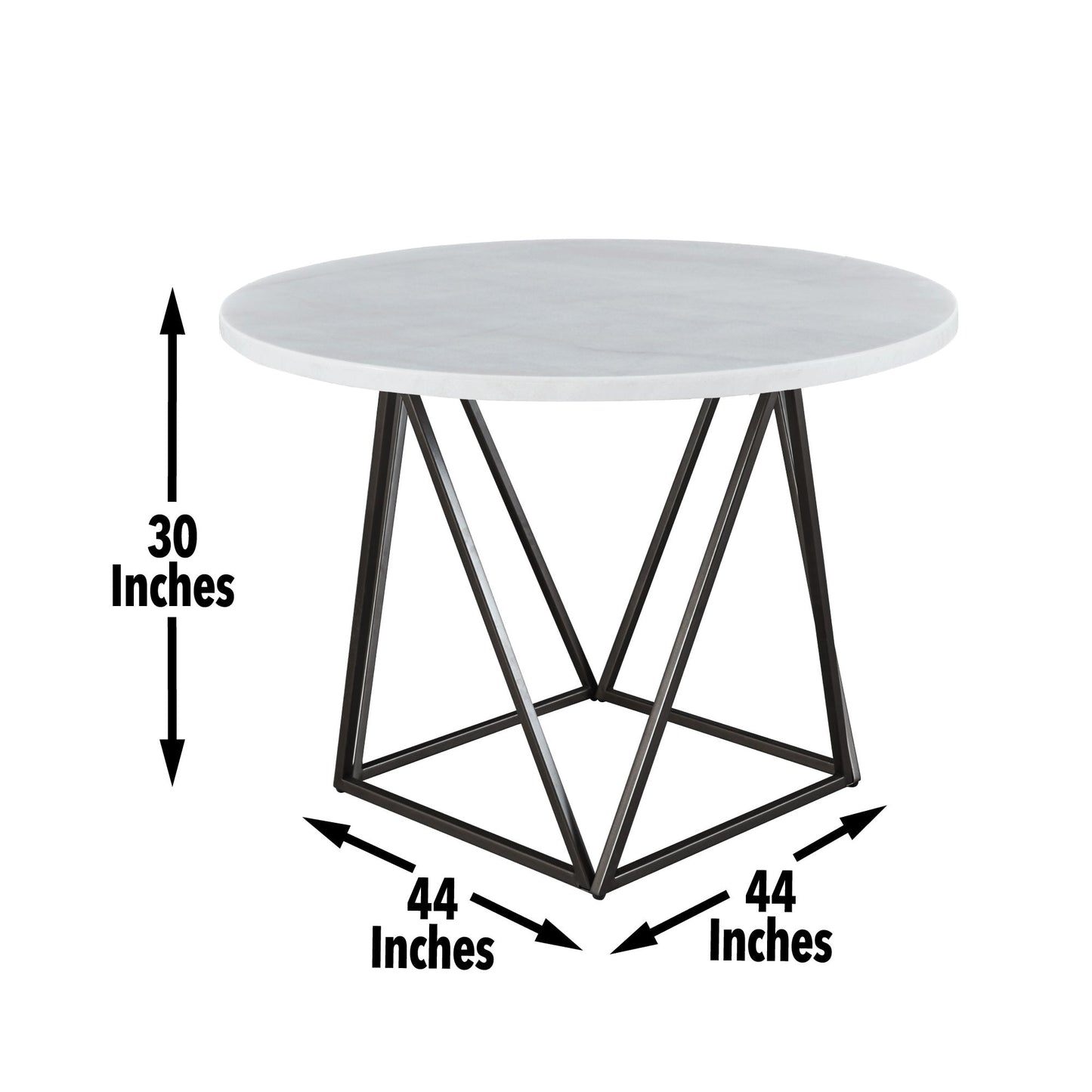 Ramona White Marble Top Round