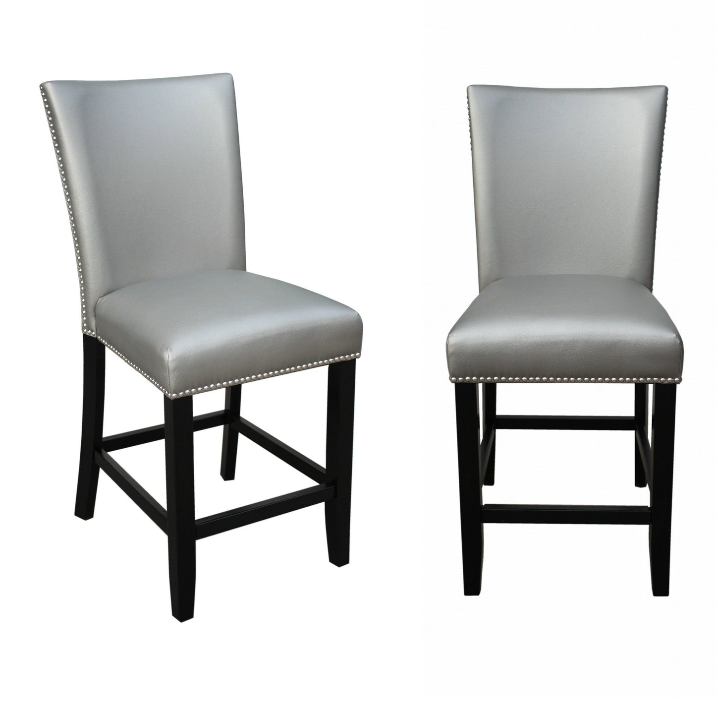 Camila Silver PU Counter chair