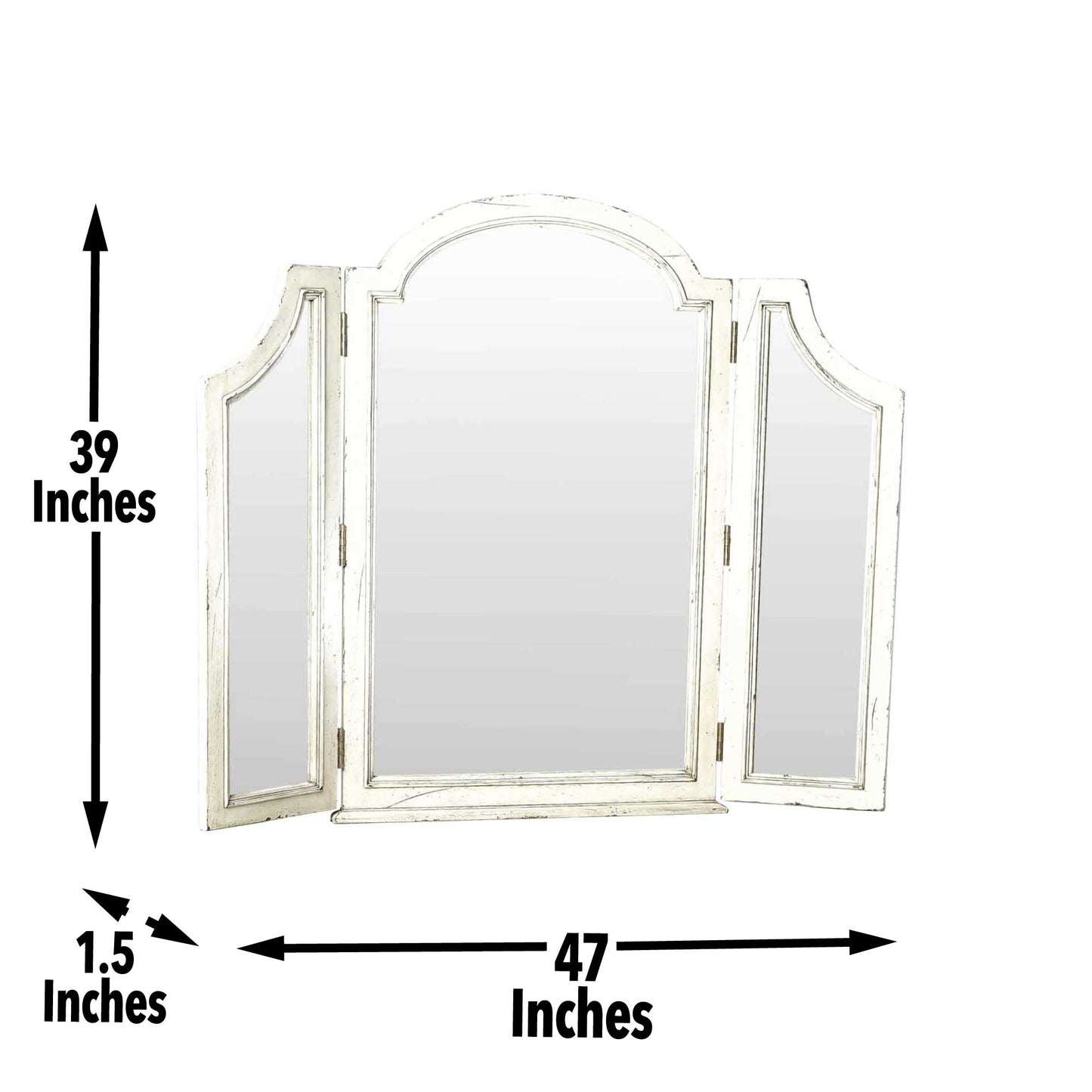 Highland Park Cathedral White Vanity Mirror