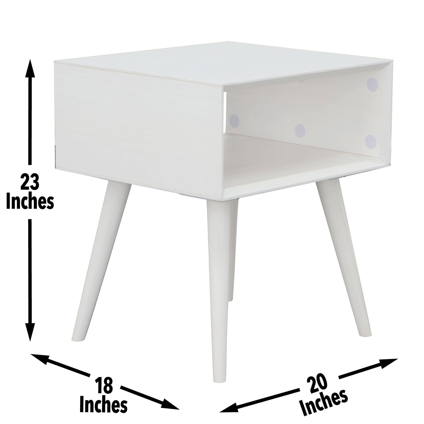 Elin White End Table