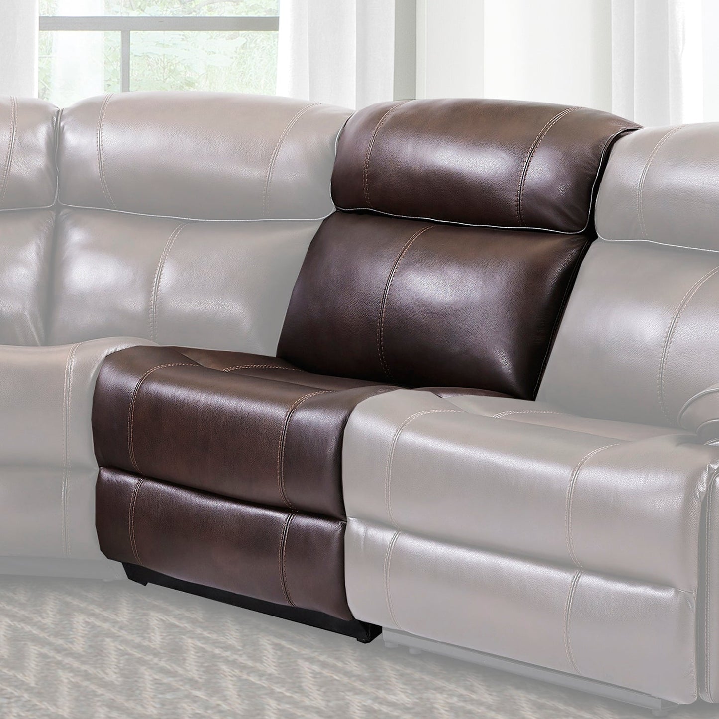 Eclipse Florence Brown Sectional Armless Chair