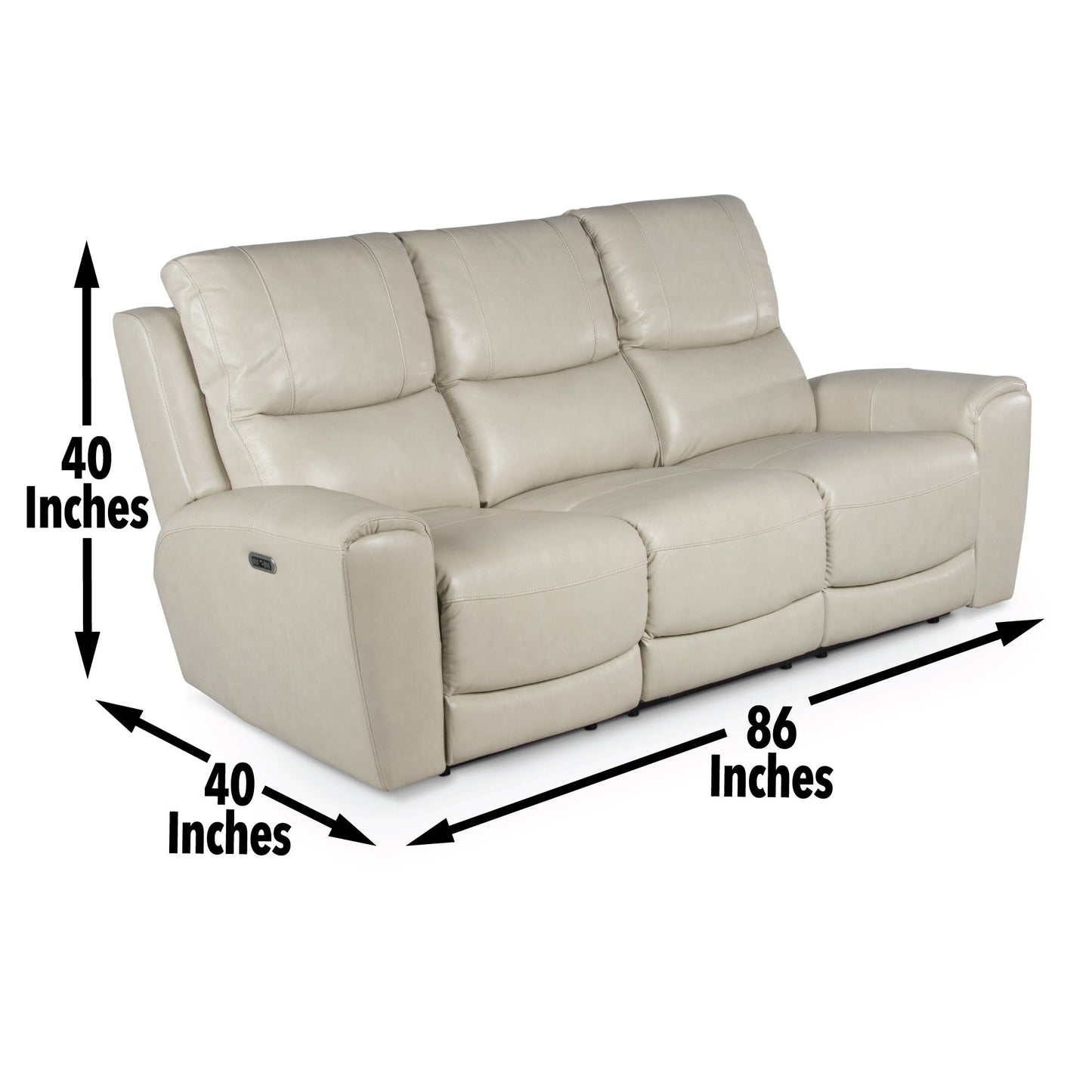 Laurel Pwr-Pwr Sofa Ivory