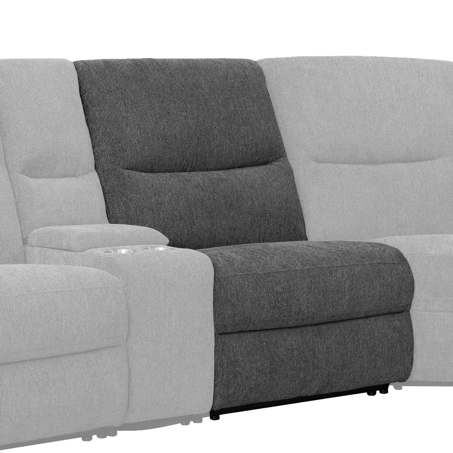 Bryant Ruffles Coal Sectional Armless Recliner