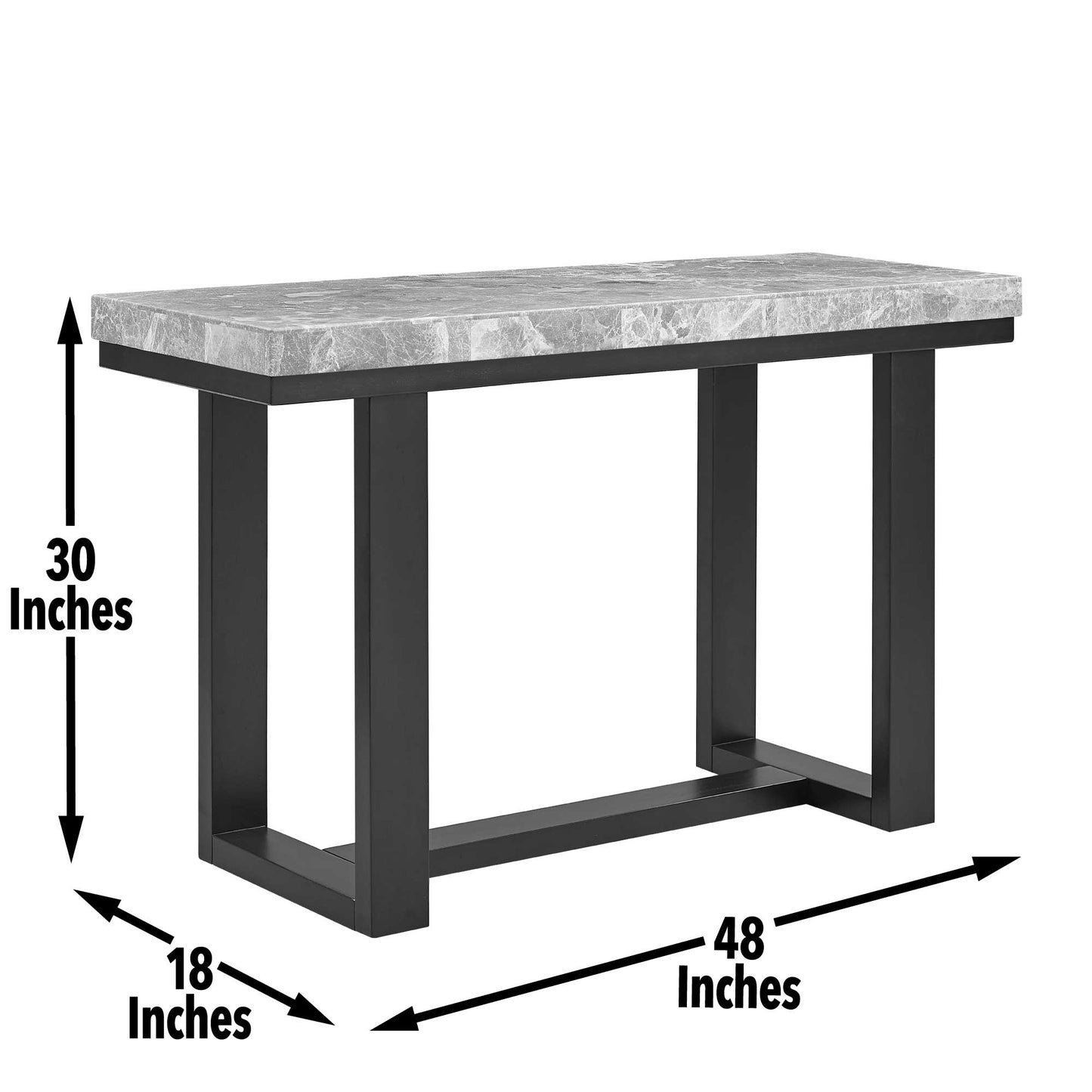 Lucca Gray Marble Top Sofa Table