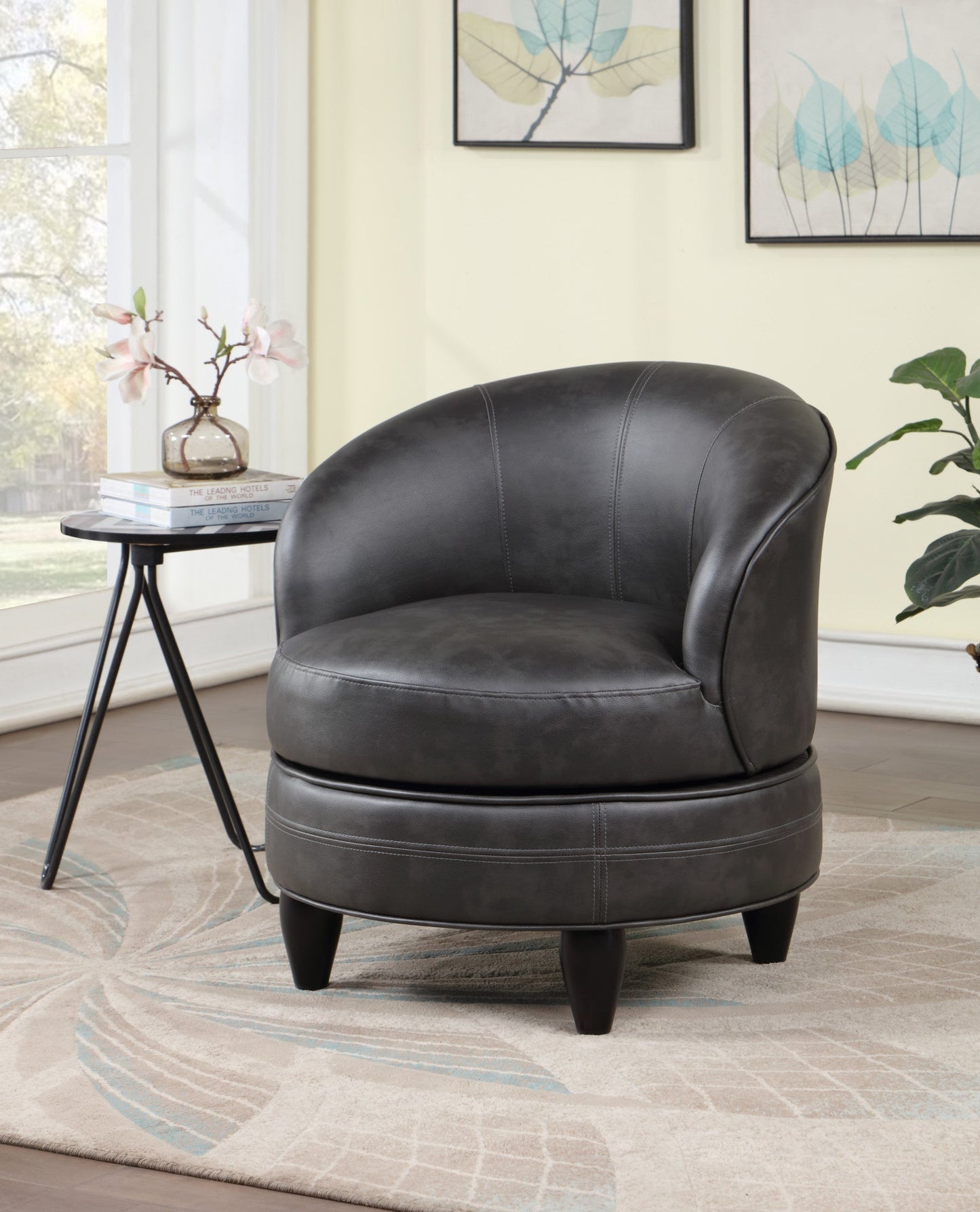 Sophia Accent Chair Gray PU