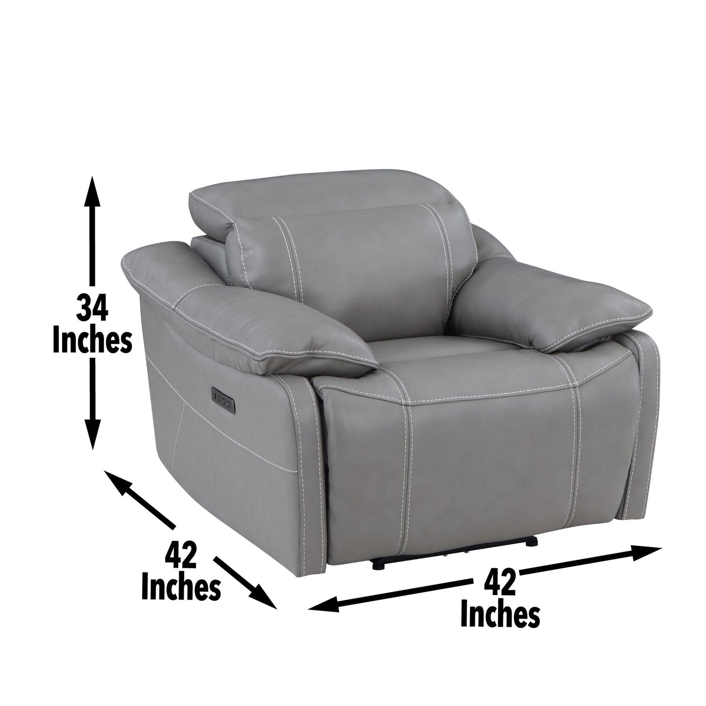 Alpine Leather P/P Recliner Smo