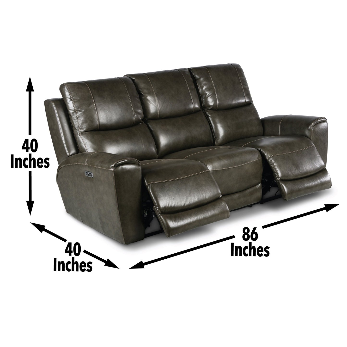 Laurel Pwr-Pwr Sofa Grey