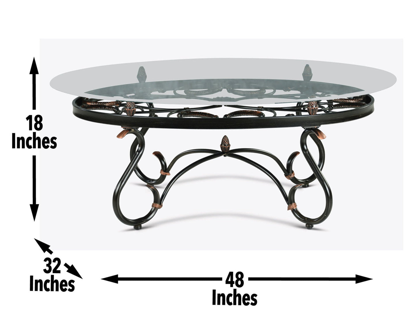 Lola 3 Pack Glass Top C-48"x