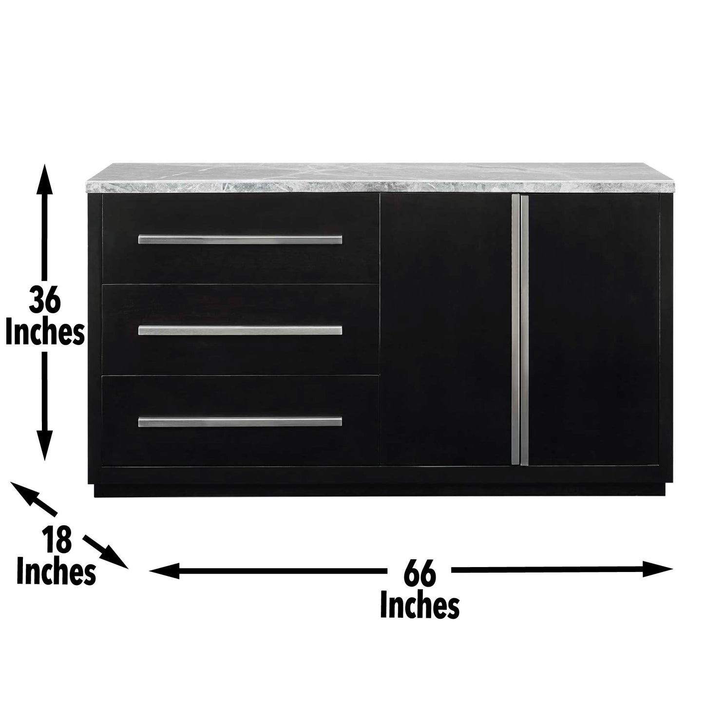 Camila Gray Marble Top Server