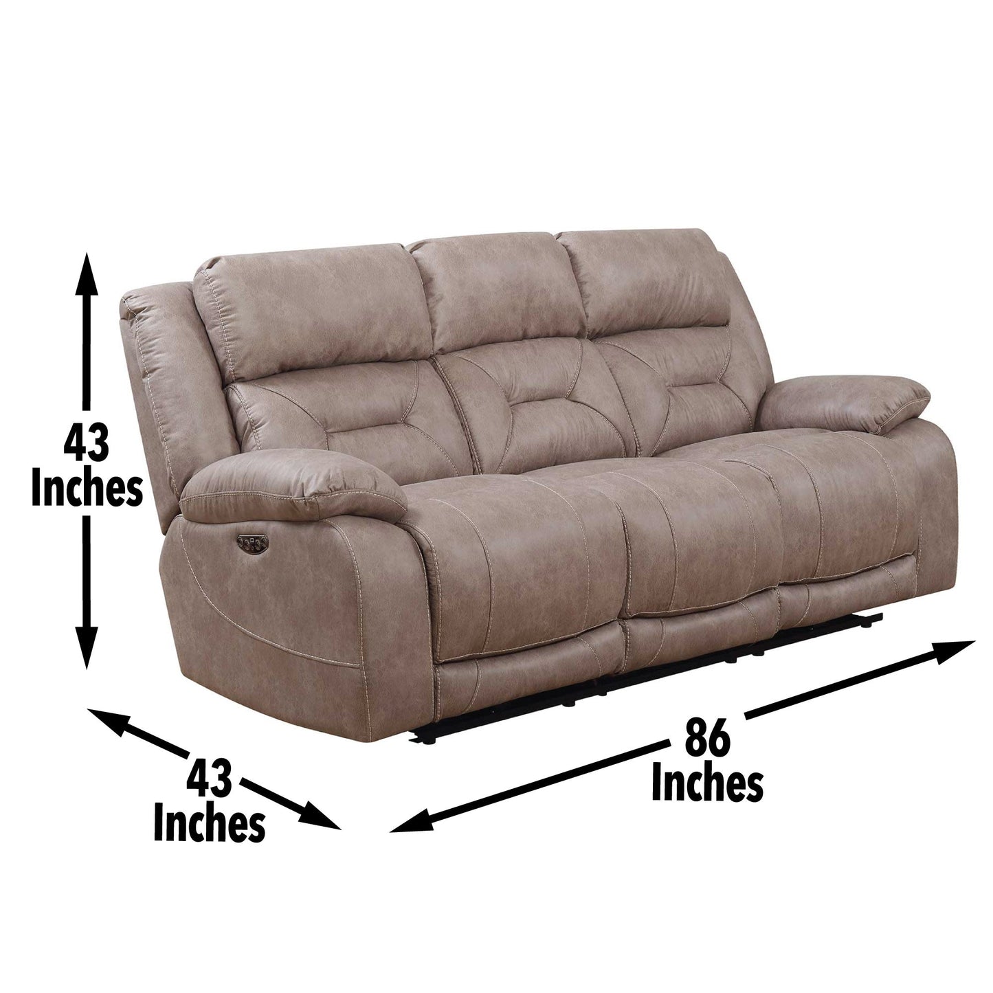 Aria Sand Dual-Power Reclining Sofa