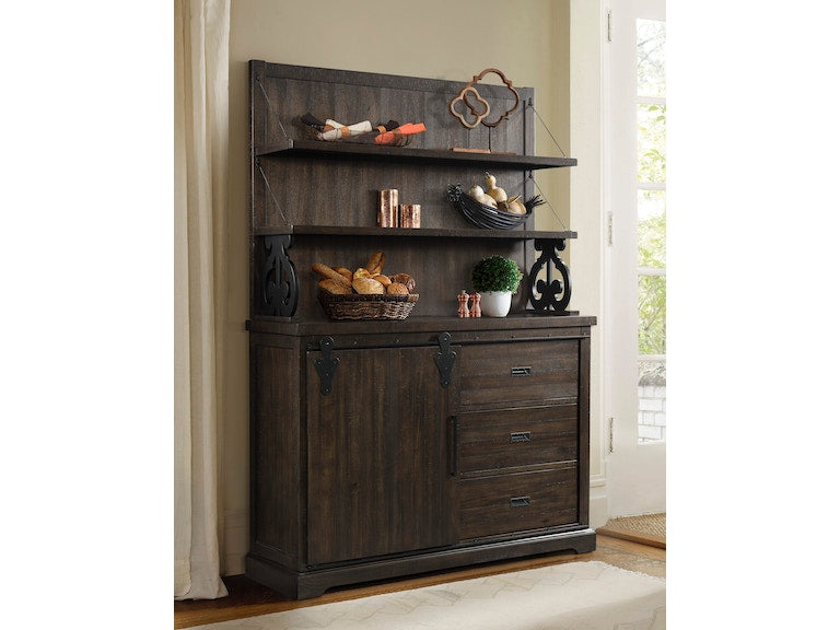 Stone Server w/Hutch Option Gray Finish