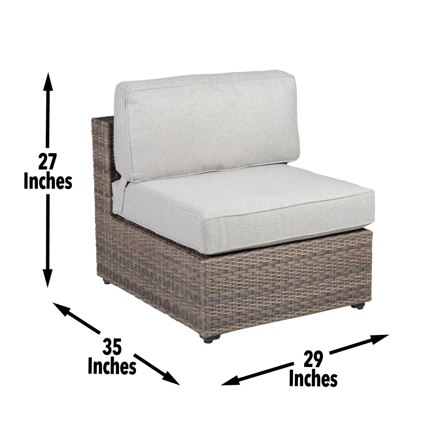 Tamyra Wicker Patio Armless Chairs