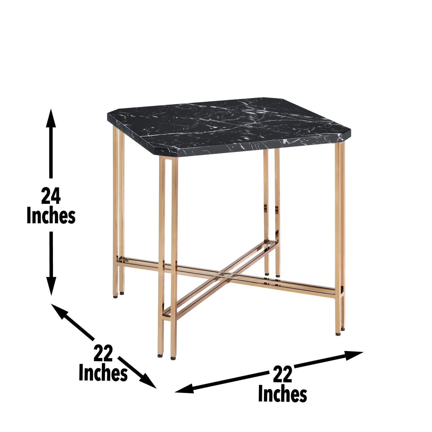 Daxton Faux Marble Top Square