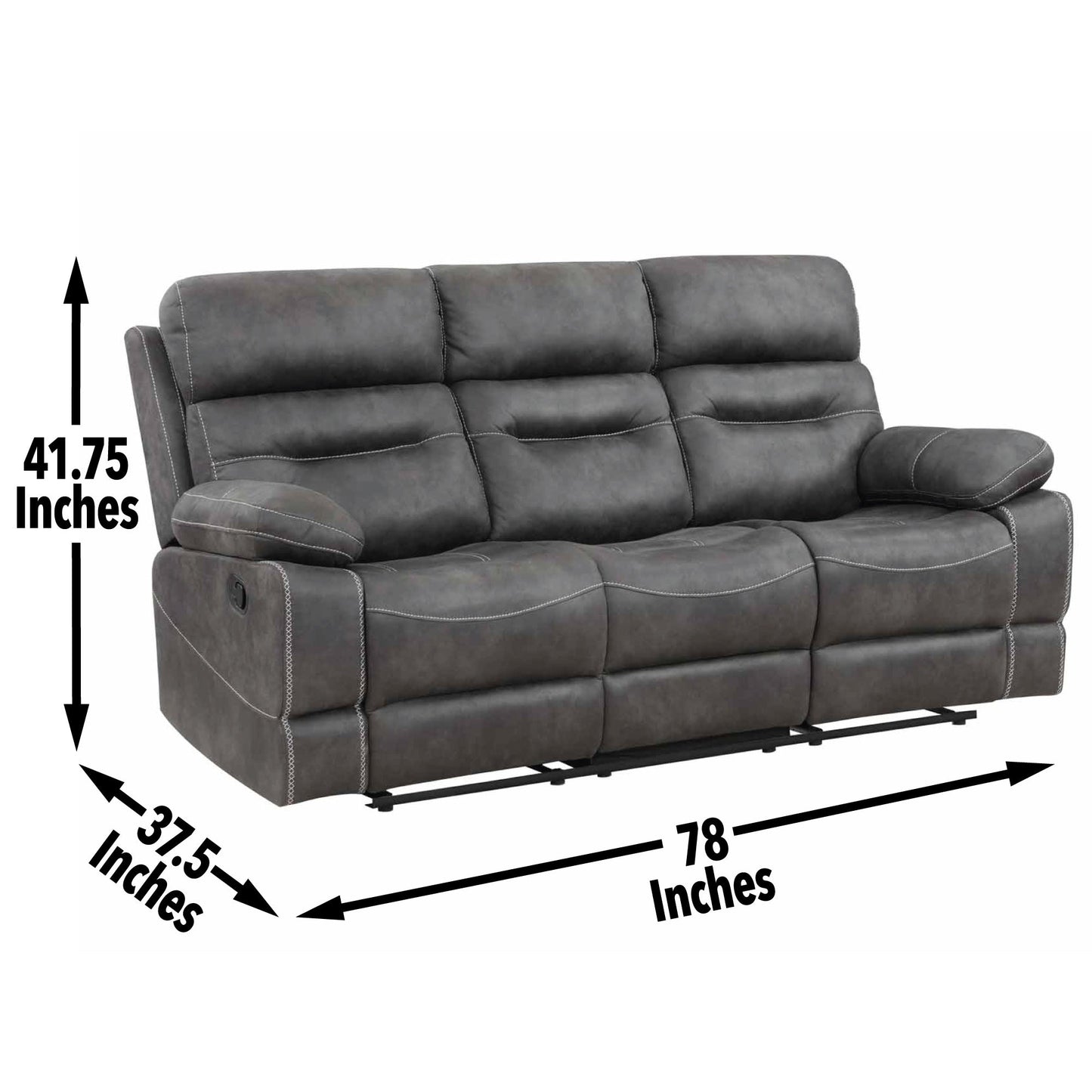 Rudger Gray Manual Motion Sofa