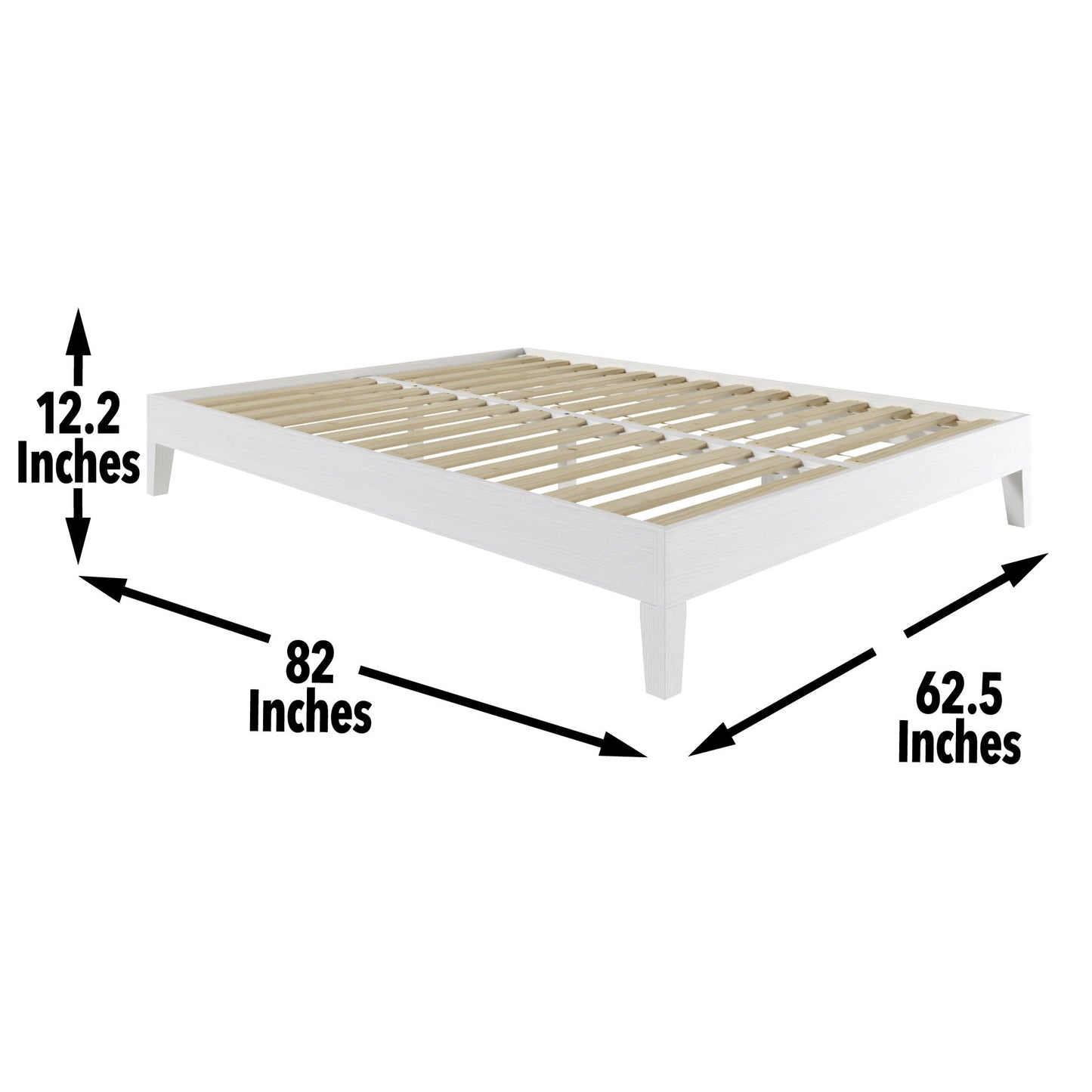 Nix King Platform Bed White