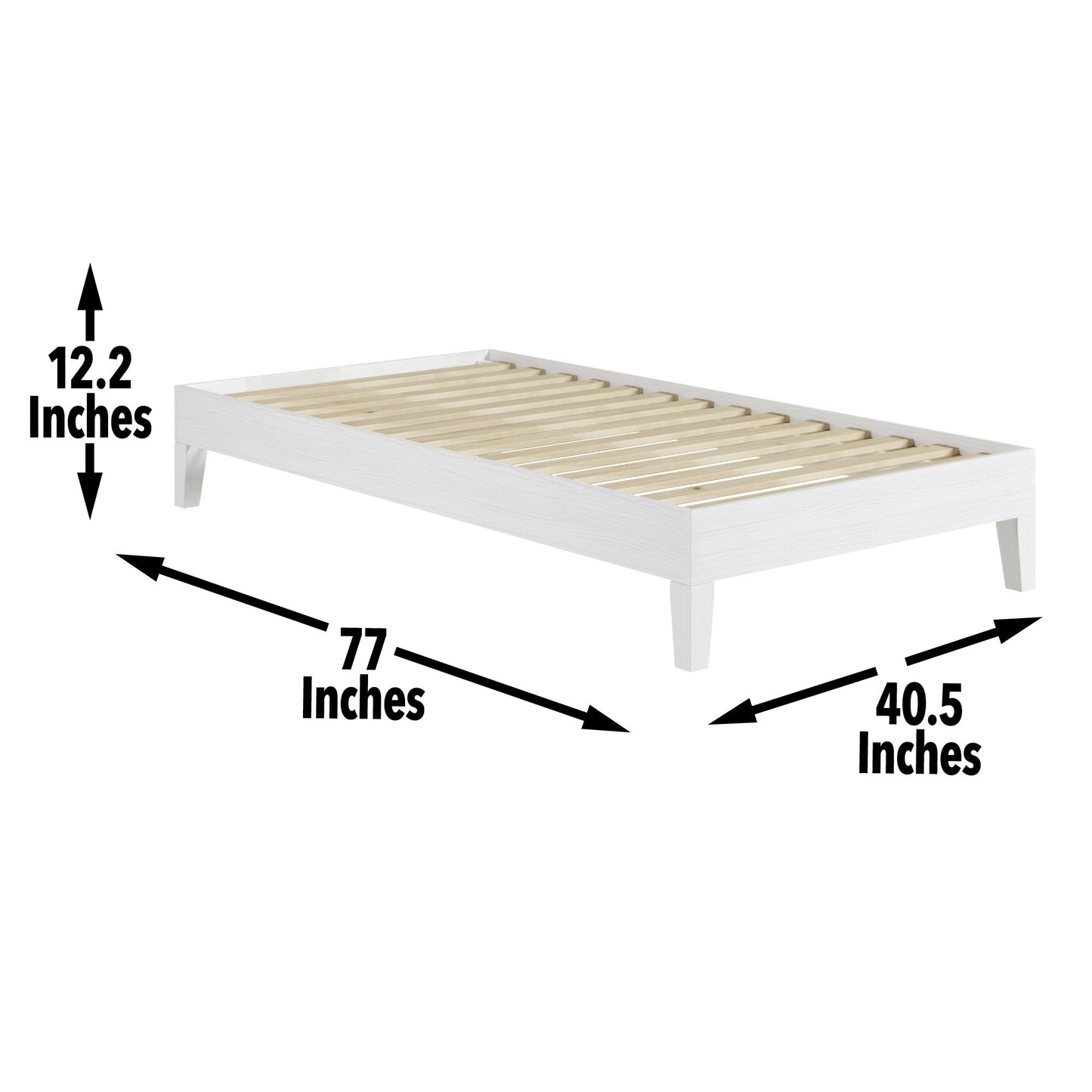 Nix Twin Platform Bed White
