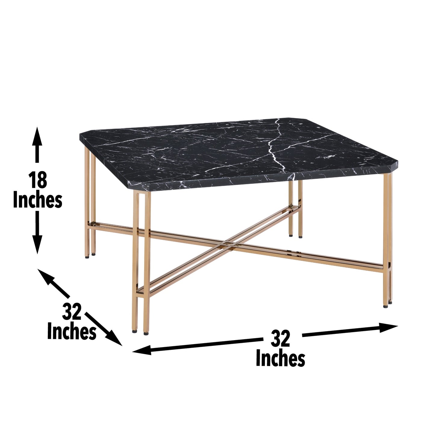 Daxton Faux Marble Top Square