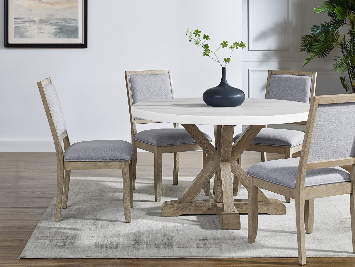 Carena Round Table Dining Set (1 Table+4