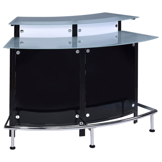 Keystone Glass Top Bar Unit Black
