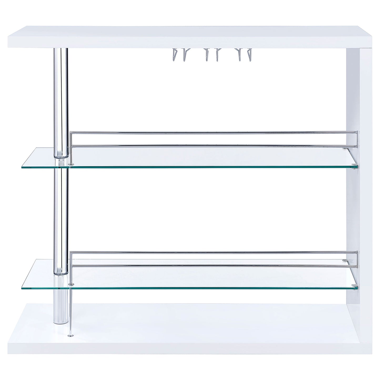 Prescott Rectangular 2-shelf Bar Unit Glossy White