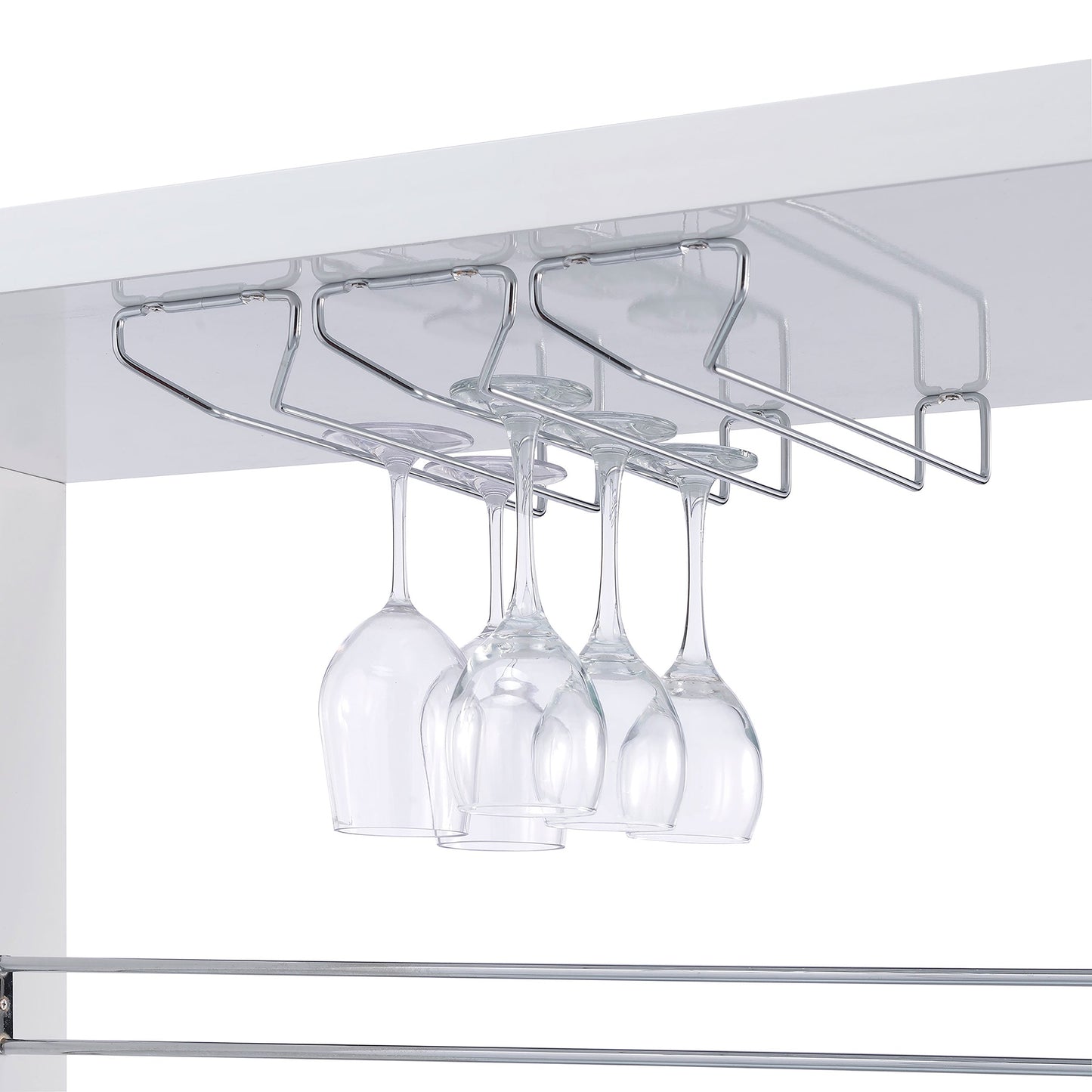 Prescott Rectangular 2-shelf Bar Unit Glossy White