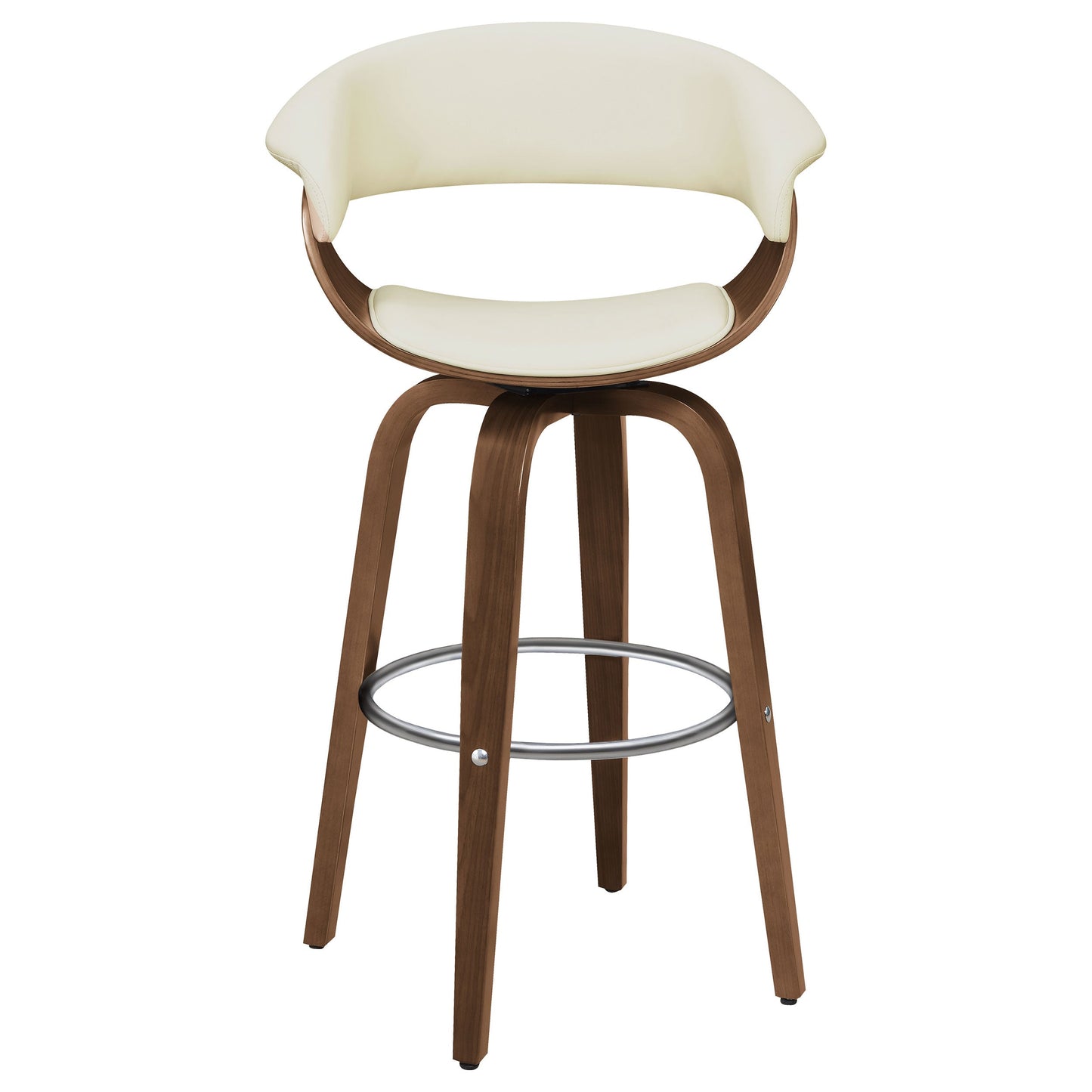 Zion Upholstered Swivel Bar Stool Walnut and Ecru