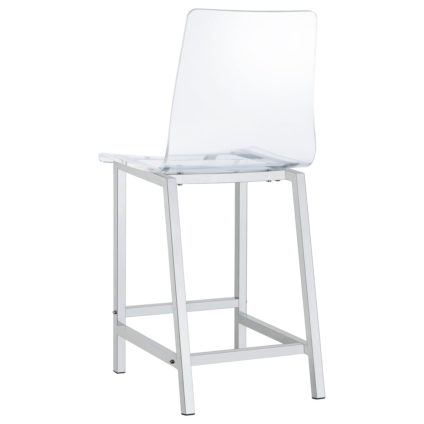 Juelia Counter Height Stools Chrome and Clear Acrylic (Set of 2)