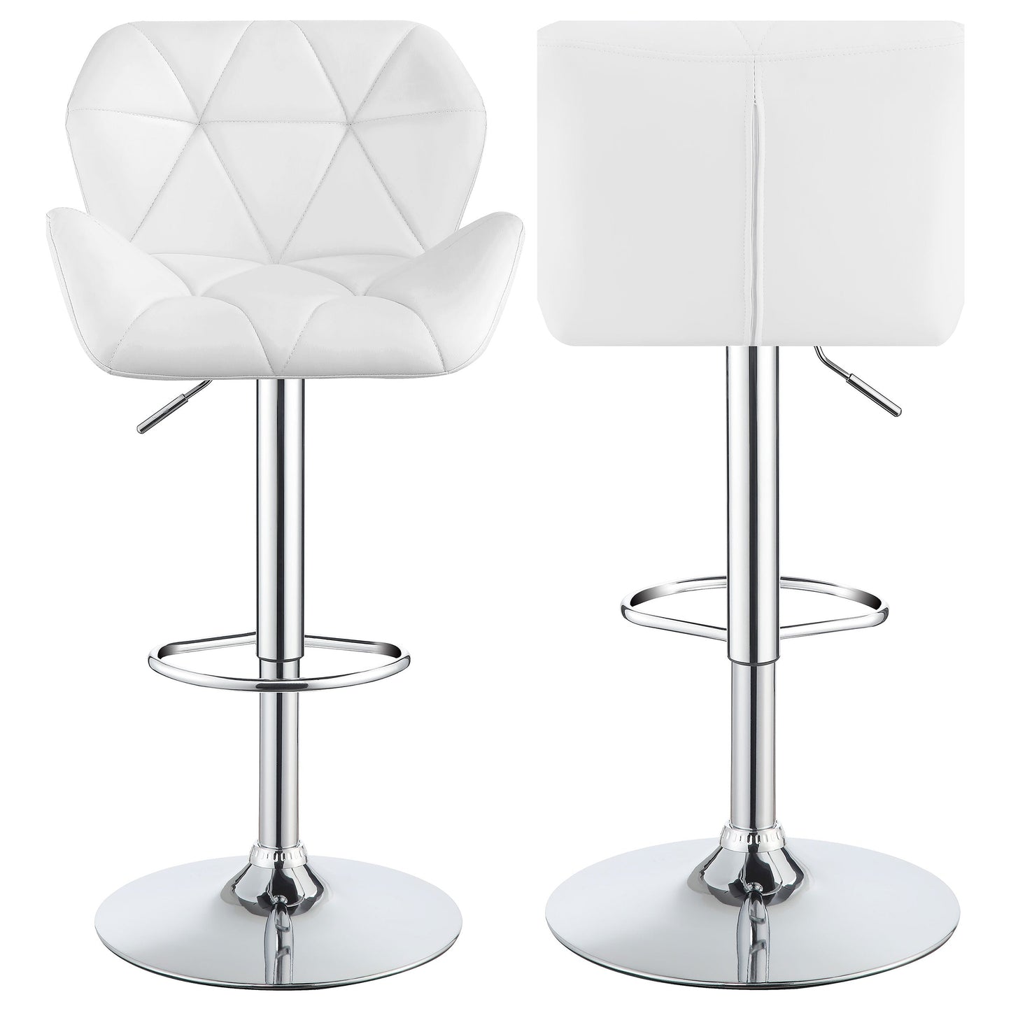 Berrington AdjusTable Bar Stools Chrome and White (Set of 2)