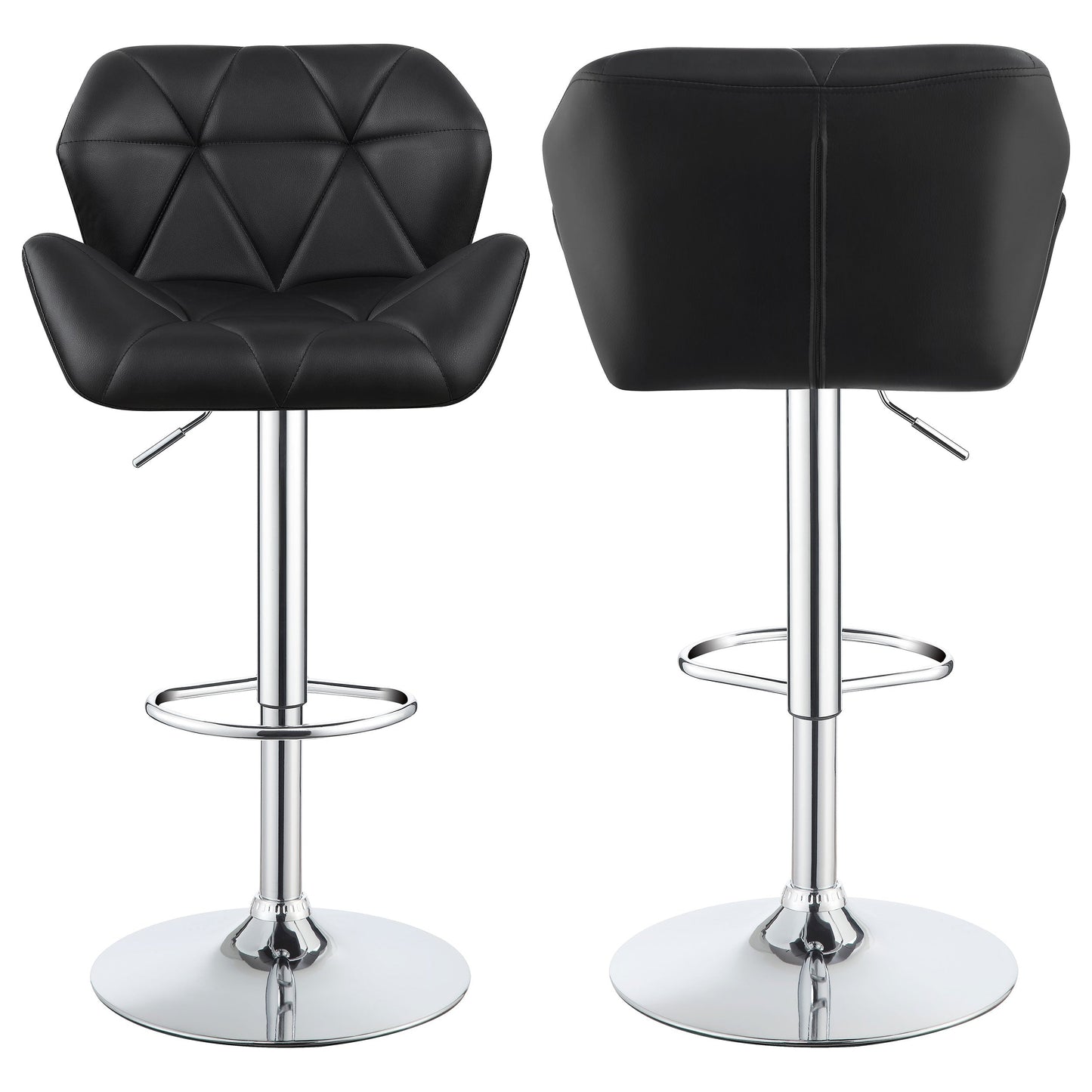 Berrington AdjusTable Bar Stools Chrome and Black (Set of 2)