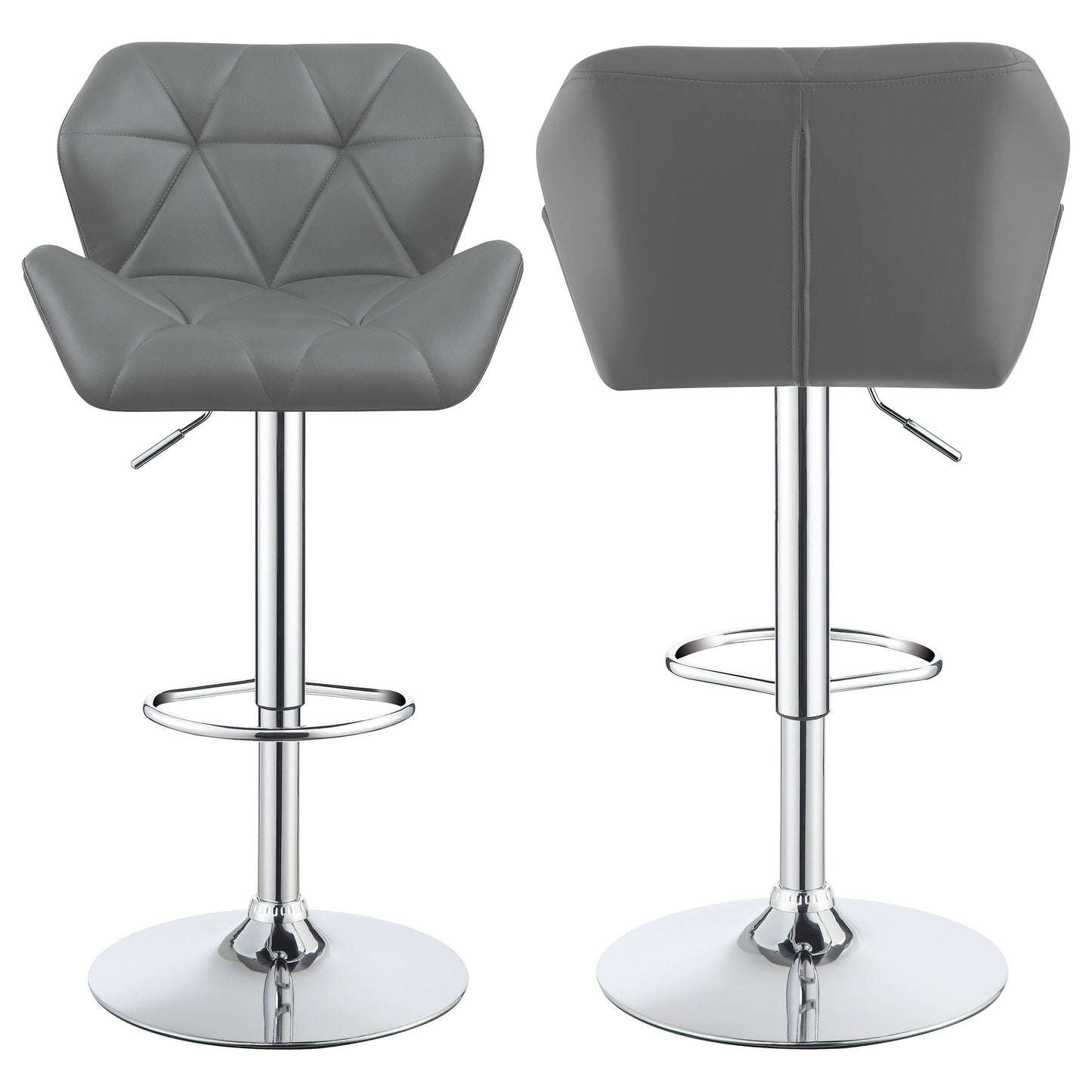 Berrington AdjusTable Bar Stools Chrome and Grey (Set of 2)
