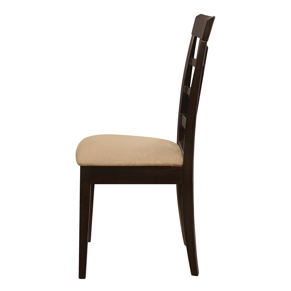 Gabriel Lattice Back Side Chairs Cappuccino and Tan (Set of 2)