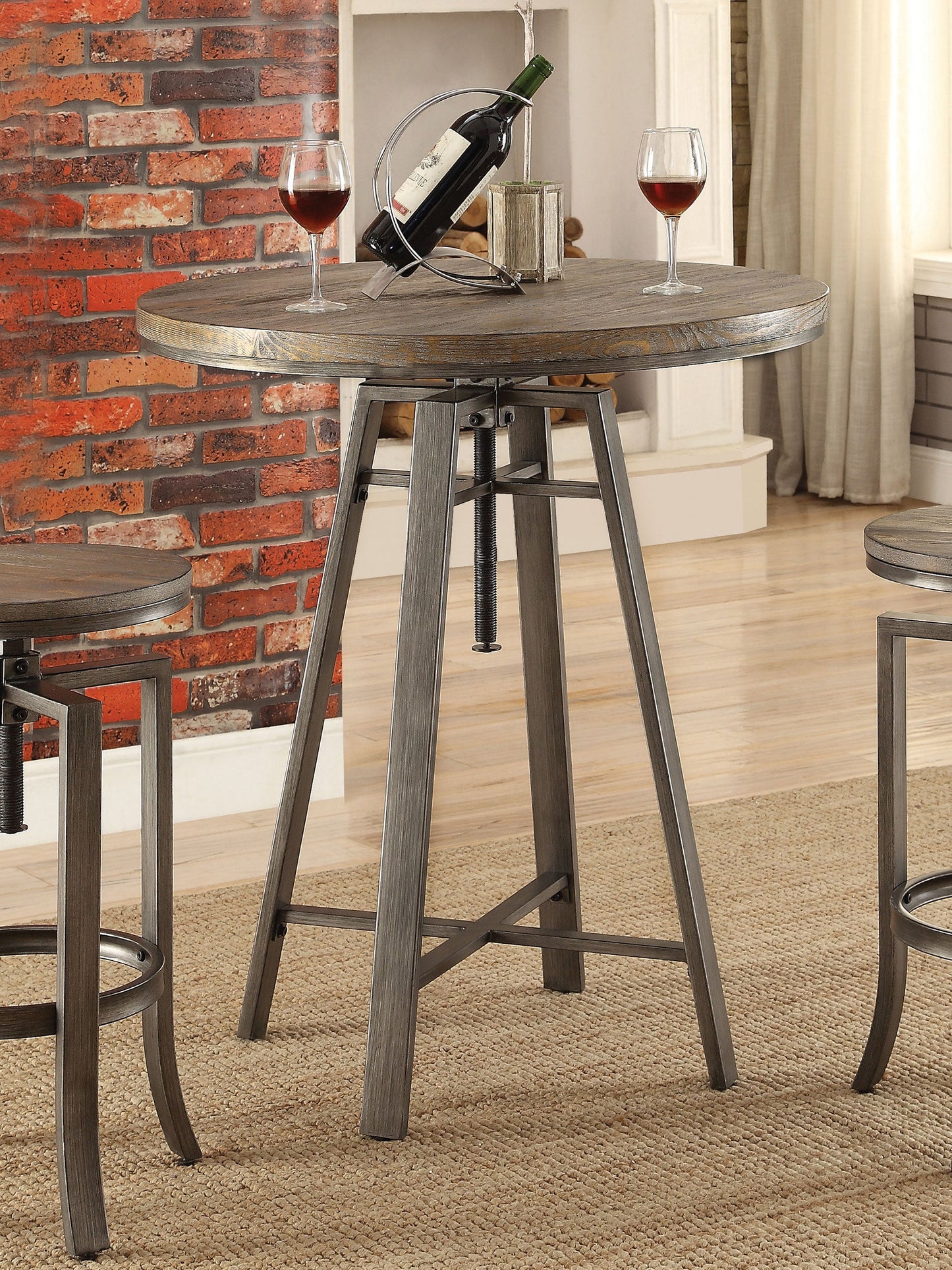 Bartlett AdjusTable Swivel Bar Table Brushed Nutmeg