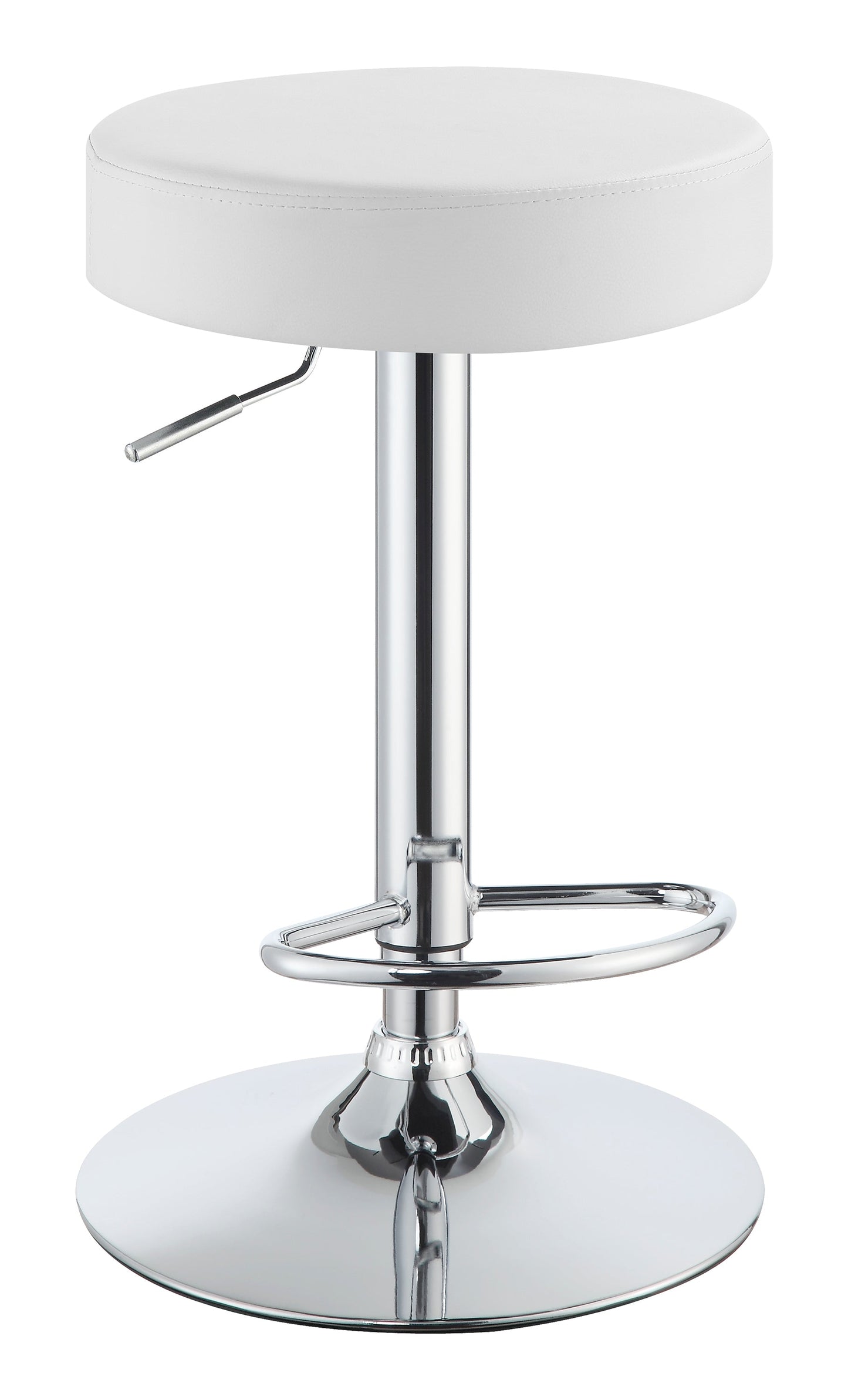 Ramses AdjusTable Backless Bar Stool Chrome and White