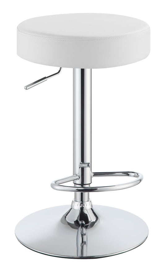 Ramses AdjusTable Backless Bar Stool Chrome and White