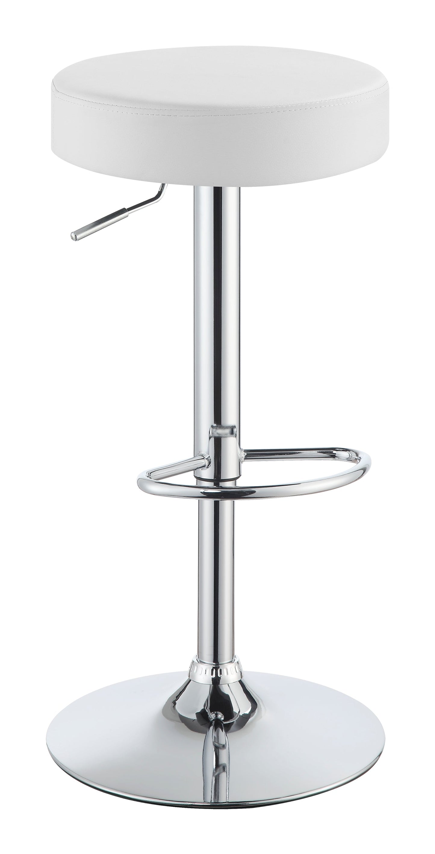 Ramses AdjusTable Backless Bar Stool Chrome and White