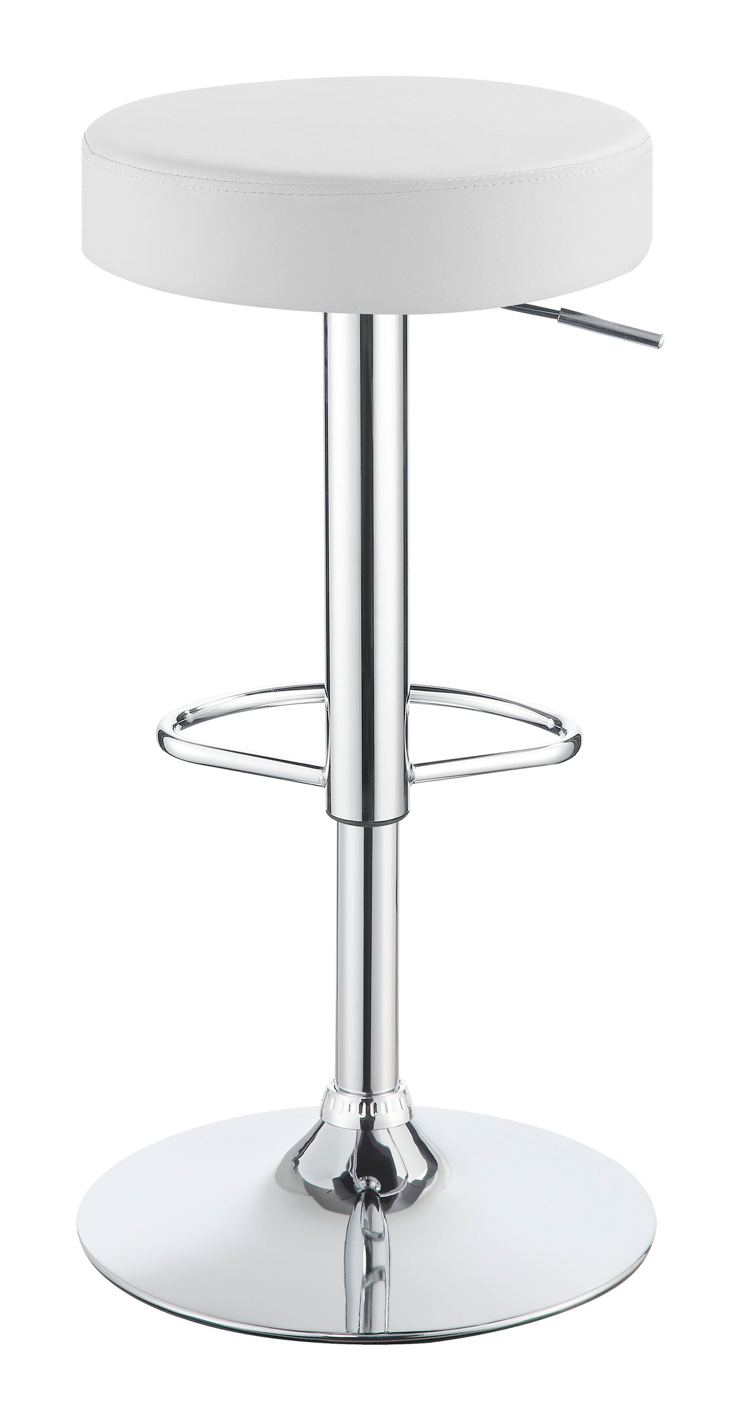 Ramses AdjusTable Backless Bar Stool Chrome and White