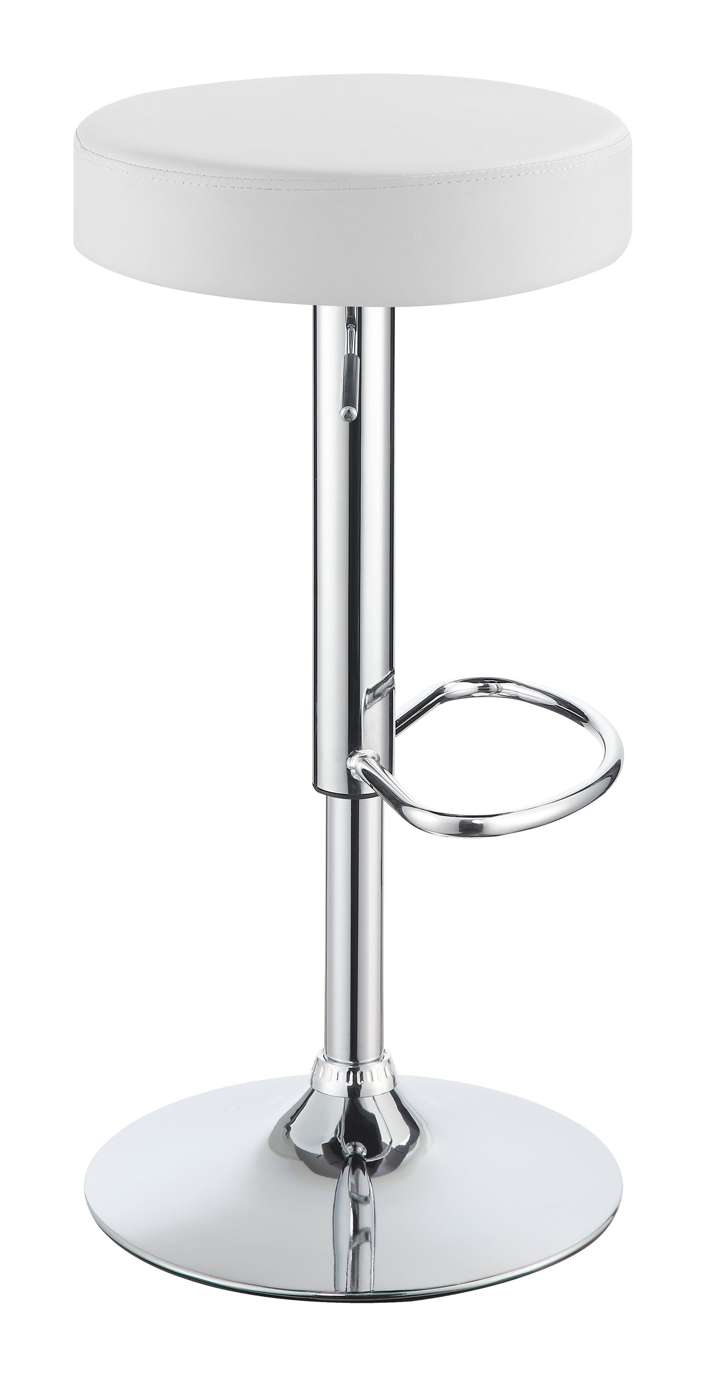 Ramses AdjusTable Backless Bar Stool Chrome and White